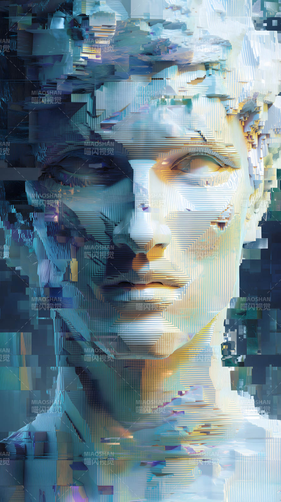 数字人像破碎幻境图片