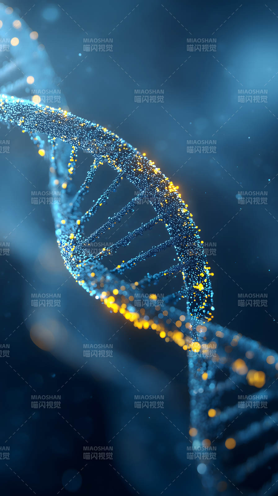 DNA螺旋结构光影图片