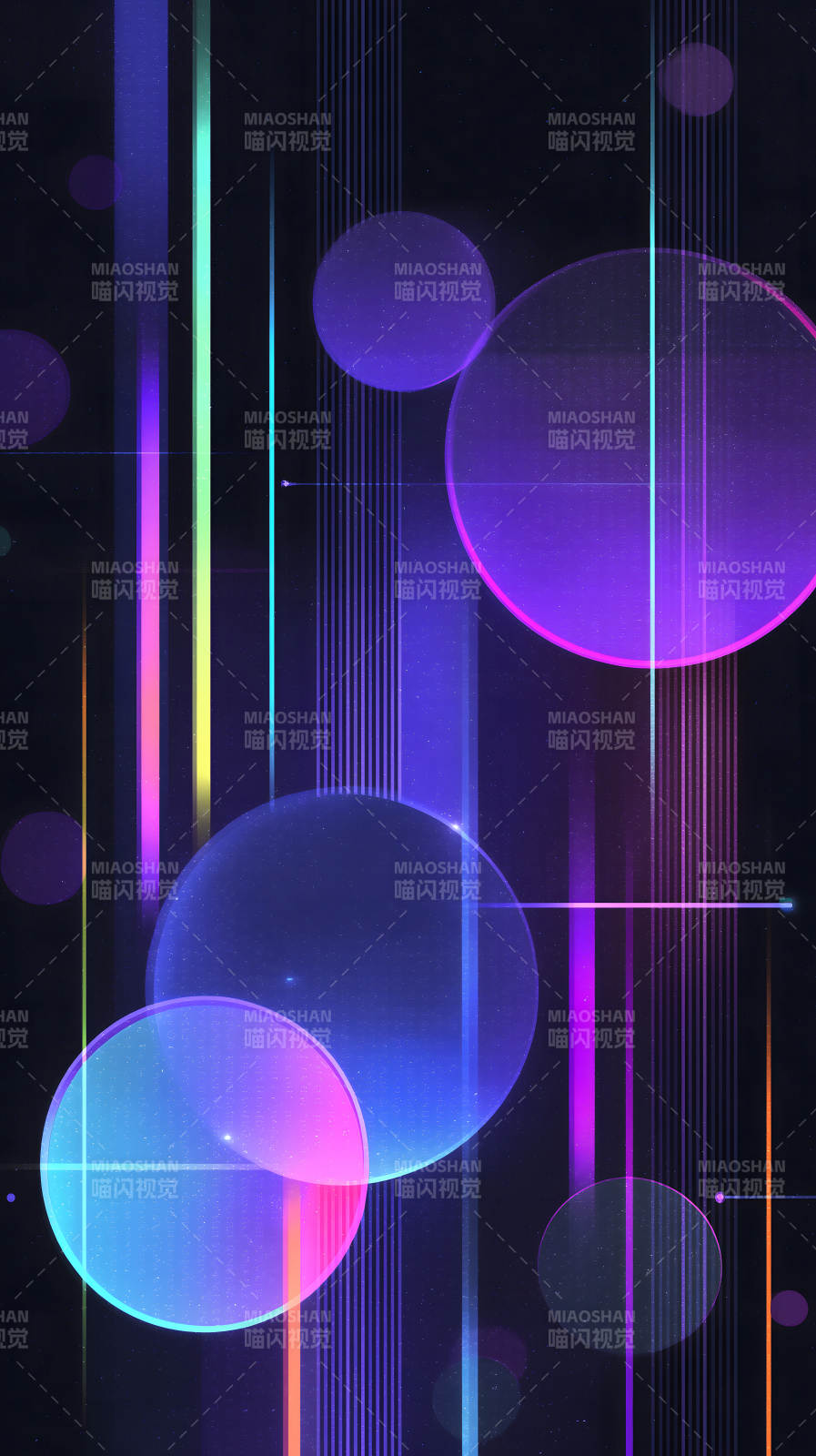 霓虹灯光几何抽象图片