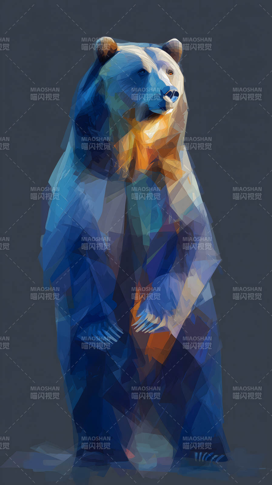 蓝调熊立姿图片