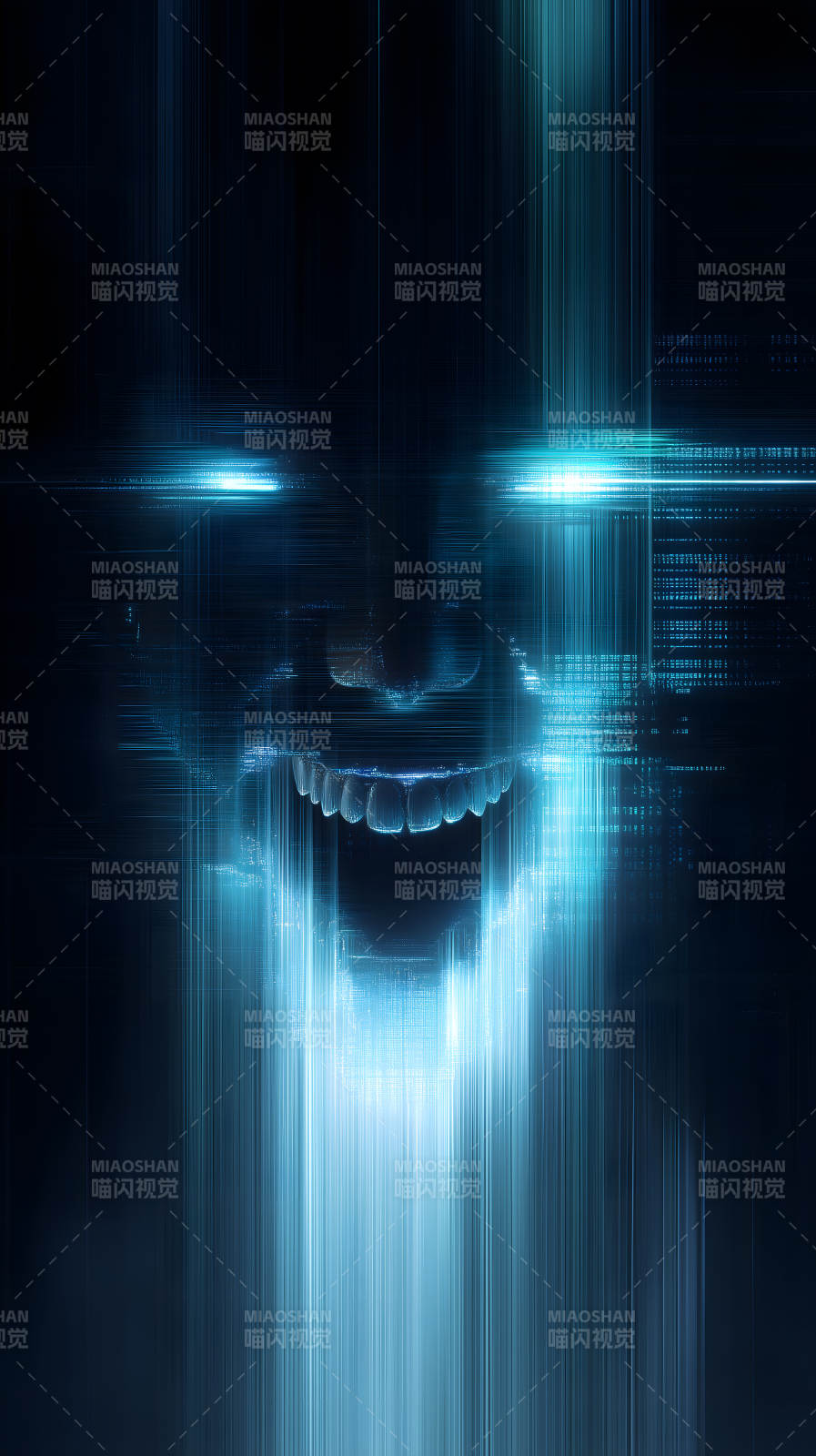 科技感恐惧笑容头像图片