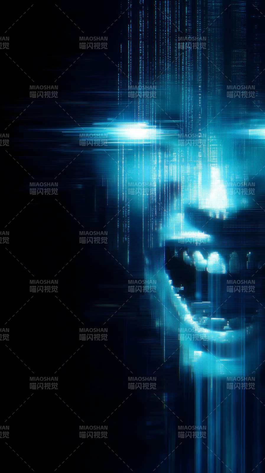 数字化惊悚面孔图片