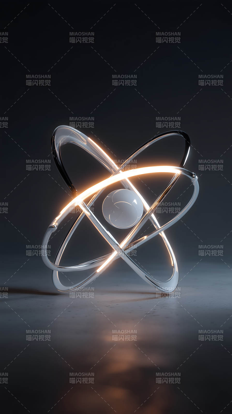 抽象原子模型发光设计图片