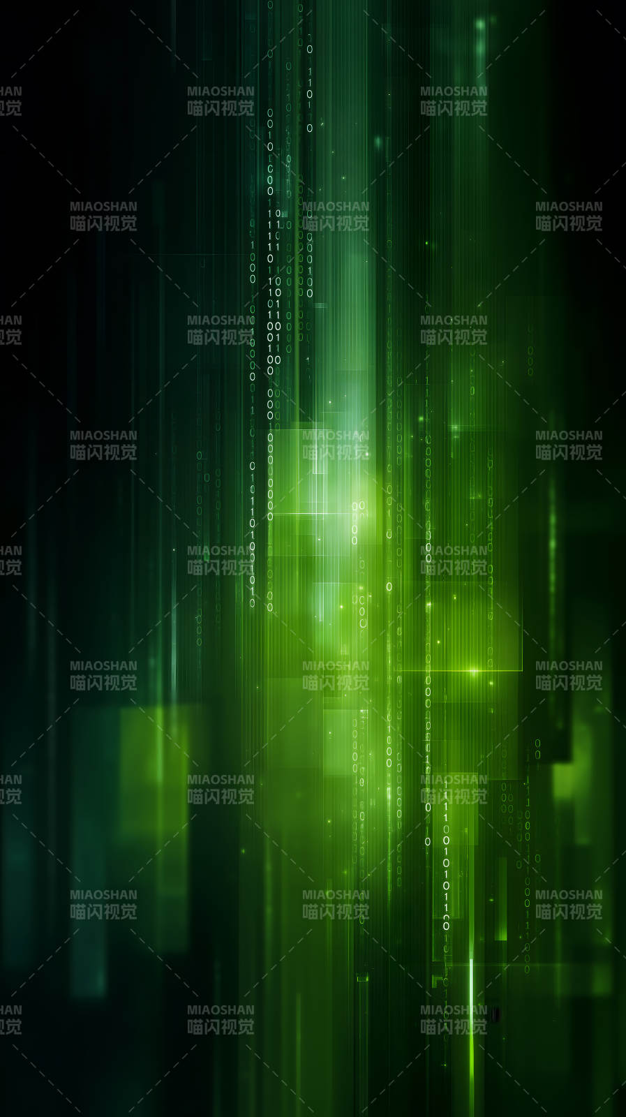 绿色代码科技感十足图片