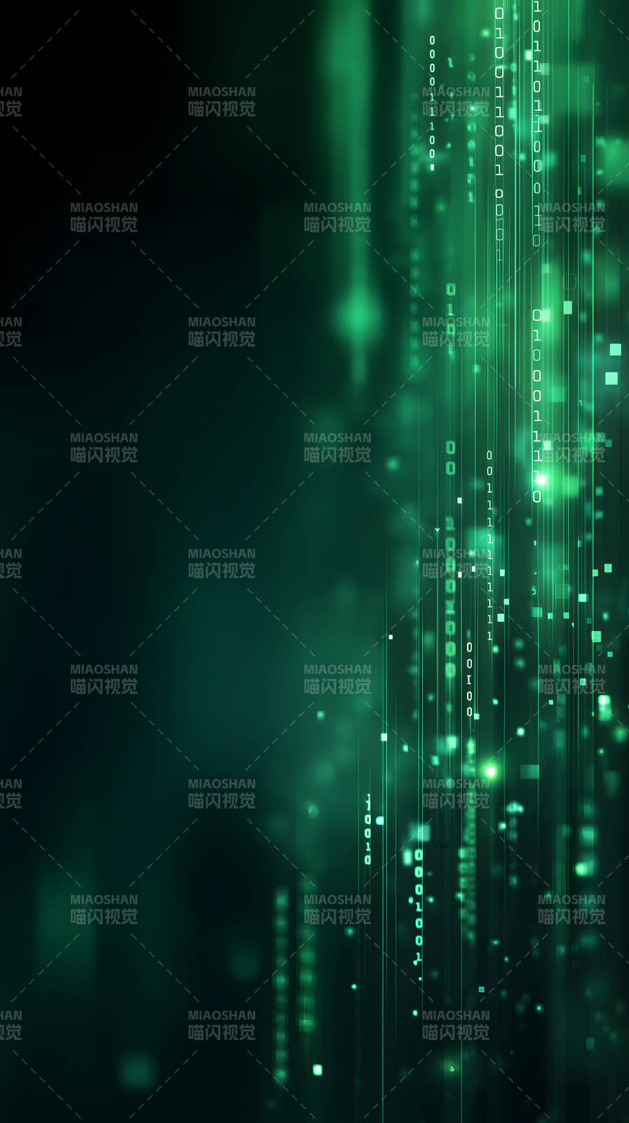 绿色数据流动图片