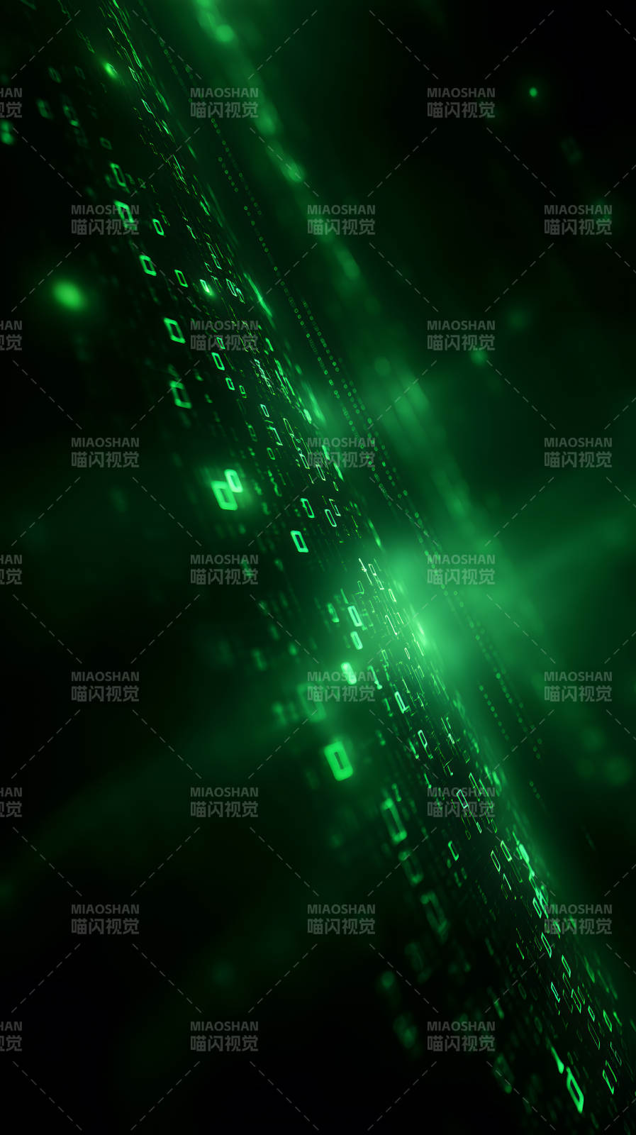 绿色二进制数据流涌动图片