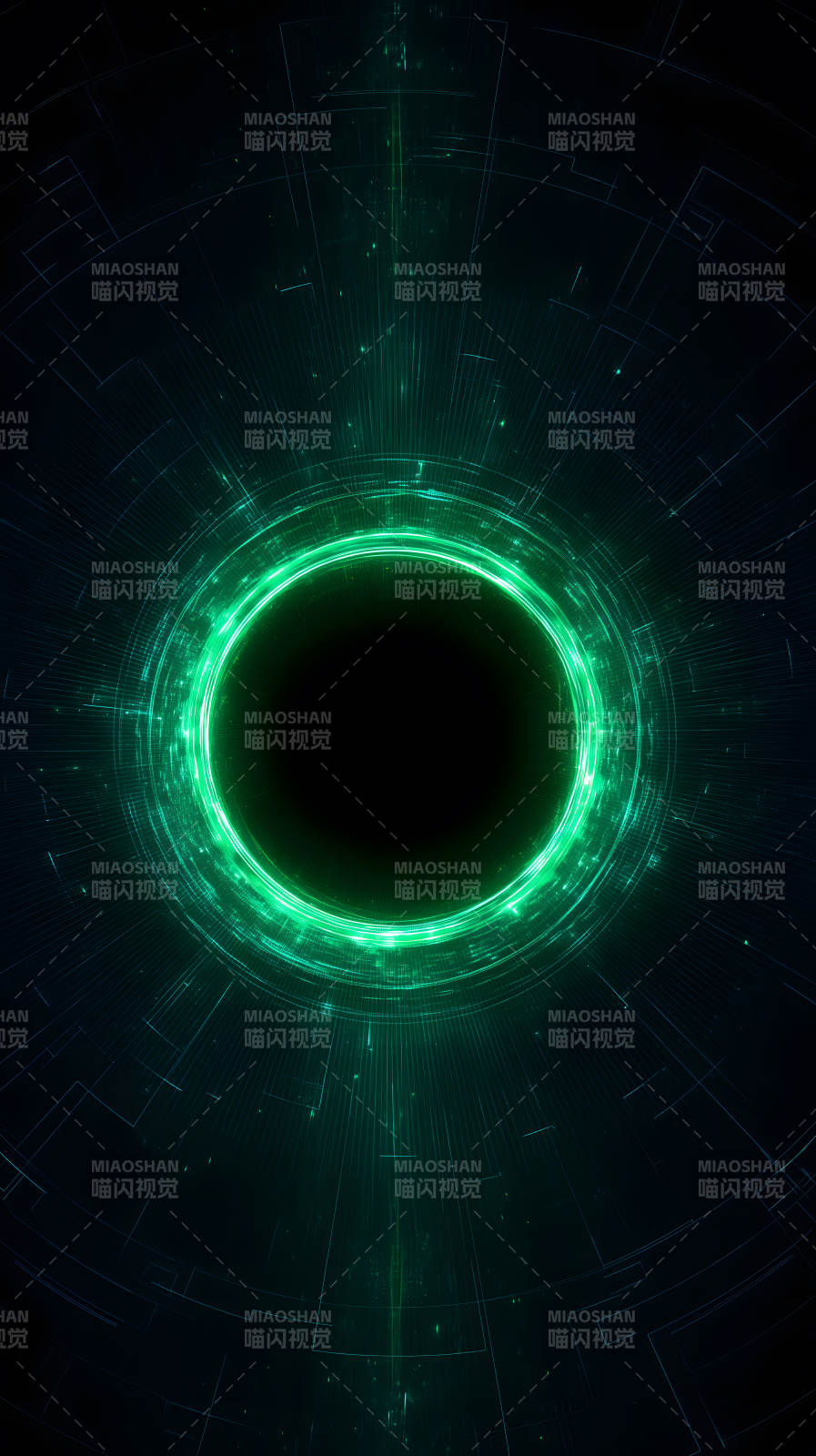 绿色发光科技圆环图片