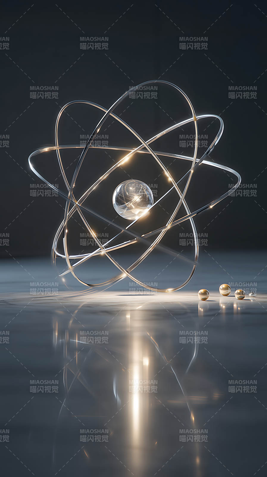原子模型的光影艺术图片