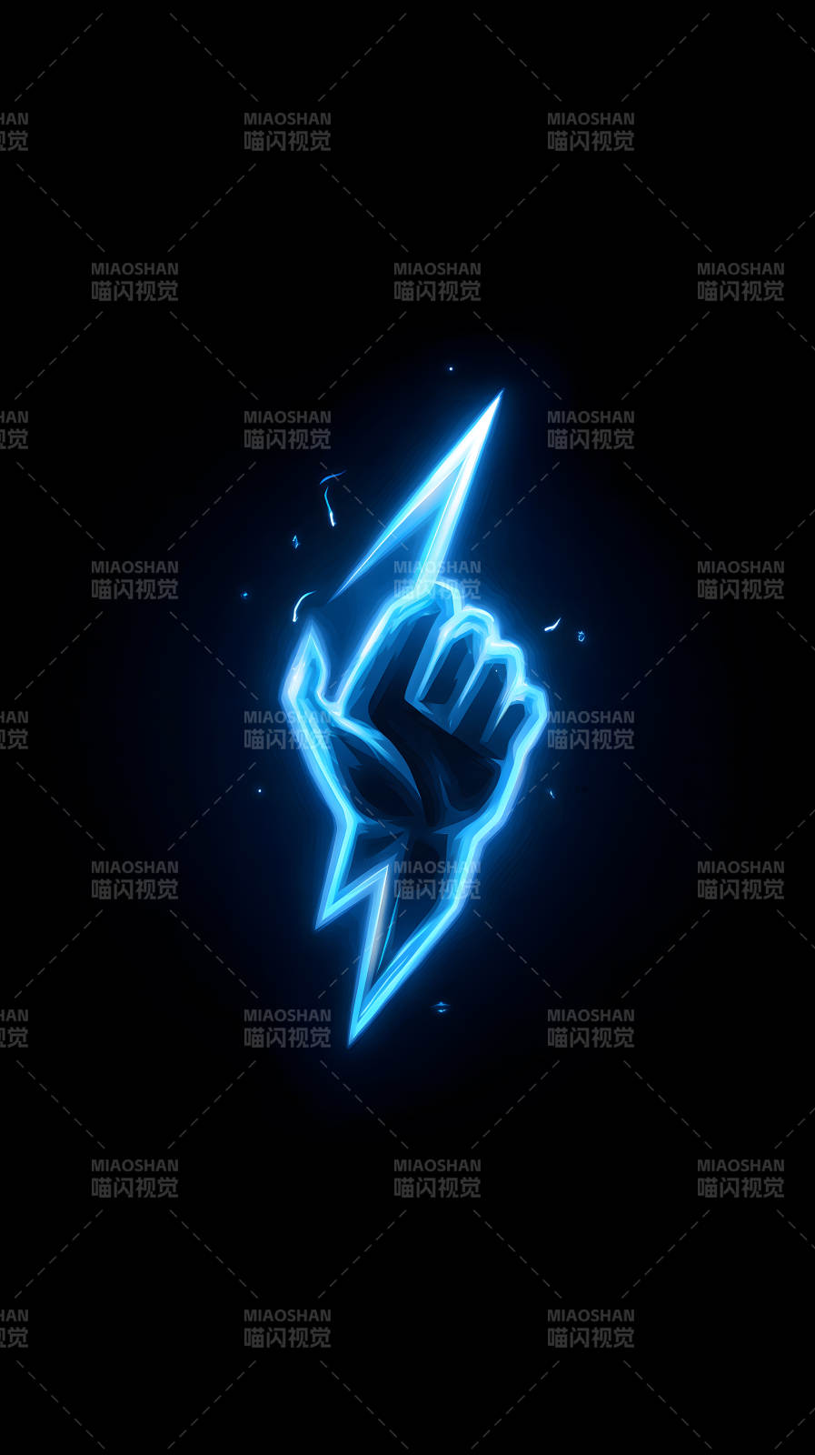 闪电拳头黑暗背景图片