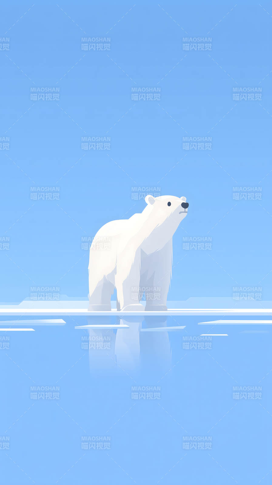 北极熊凝望远方图片