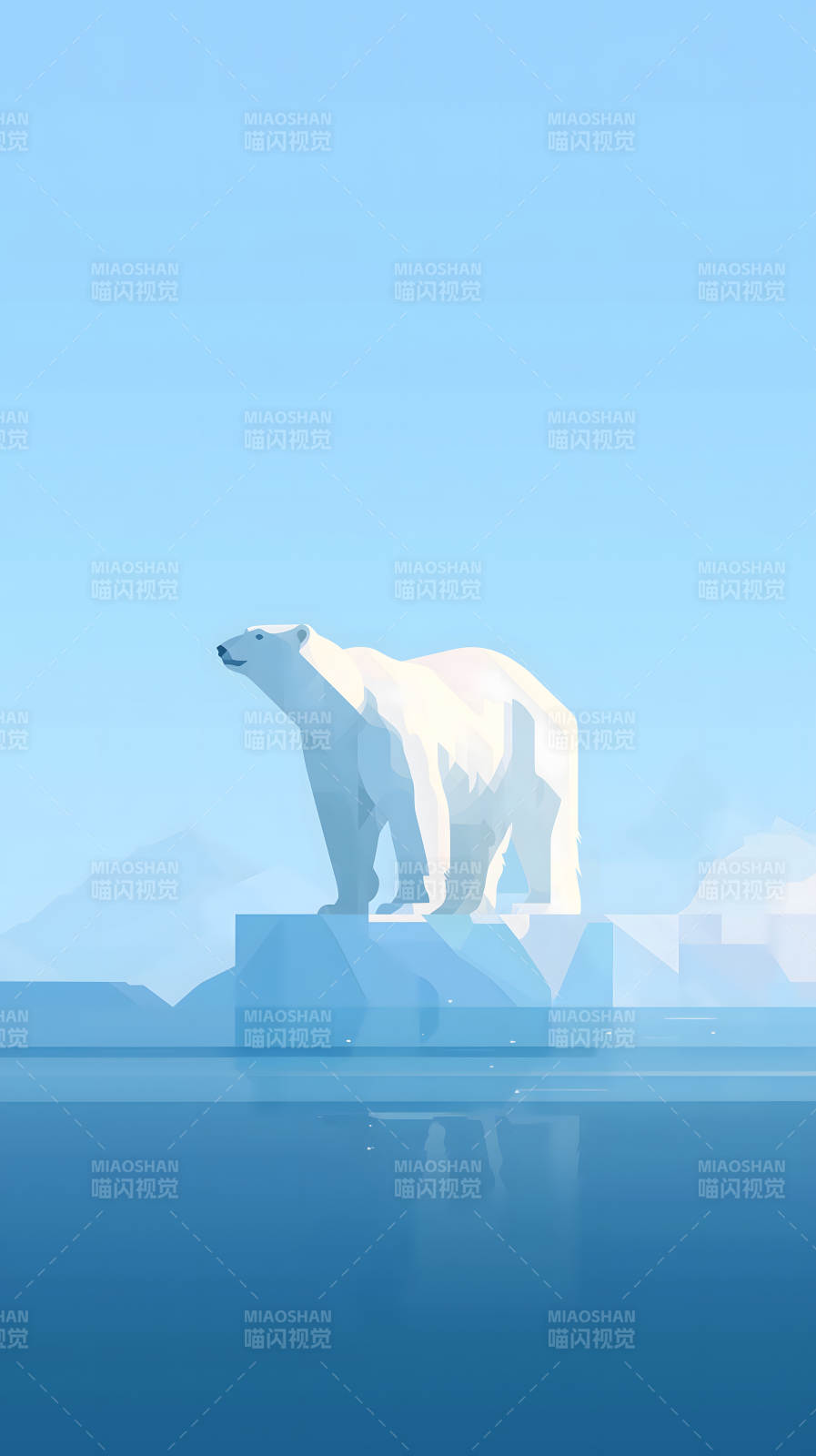 北极熊冰川之上图片