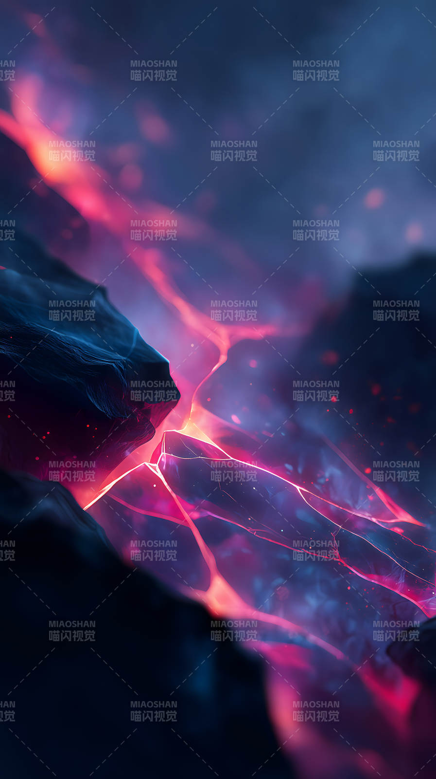 岩浆与黑石相映生辉图片