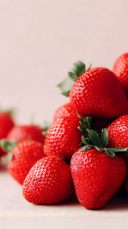 鲜艳草莓特写堆叠展示图片