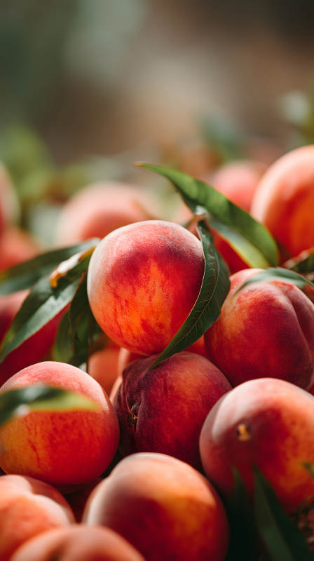 鲜艳的桃子特写图片