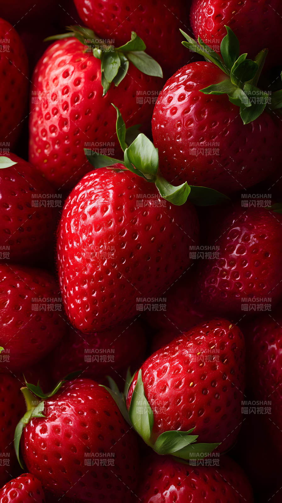 鲜红草莓特写图片