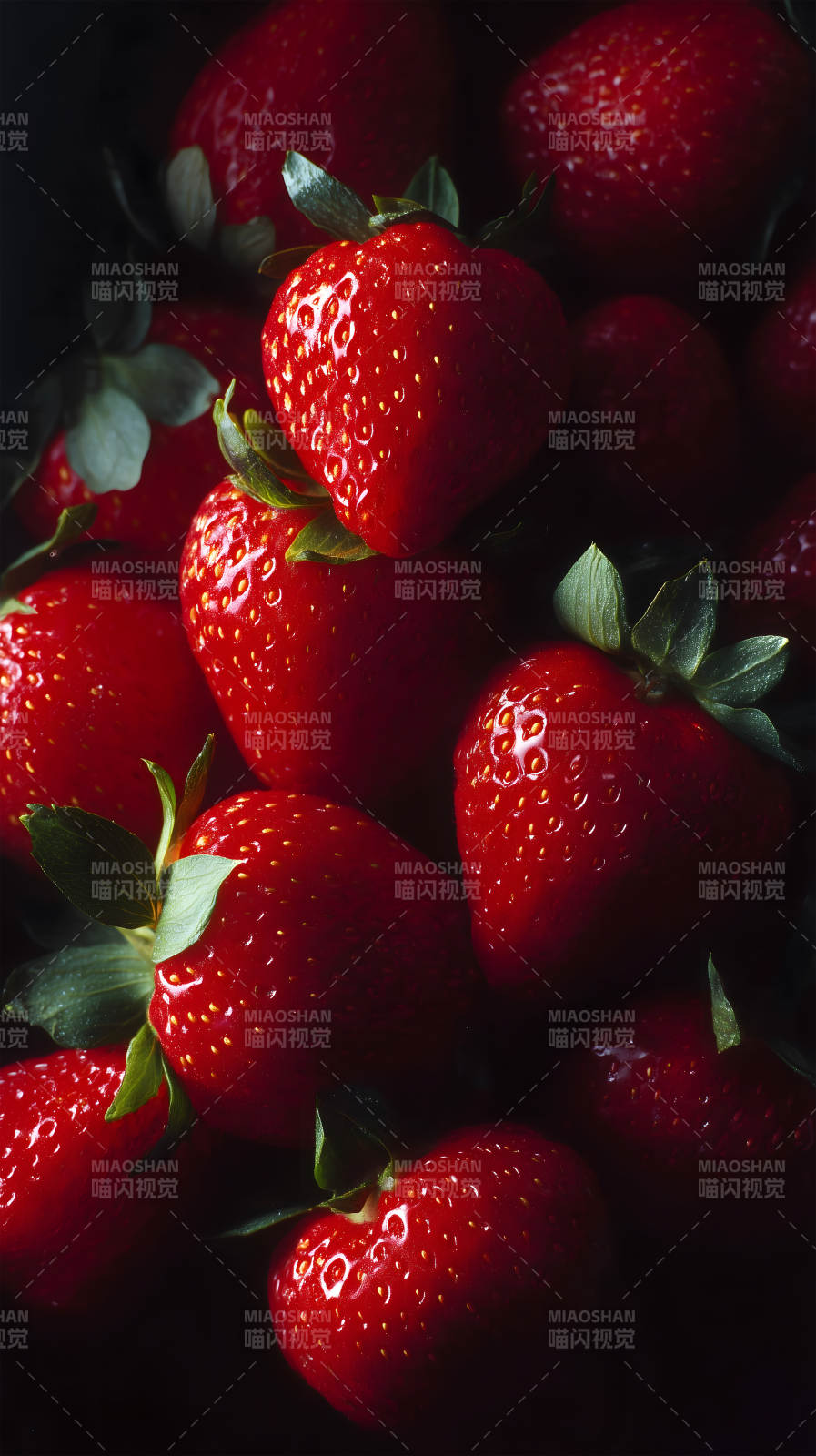 鲜艳草莓特写图片