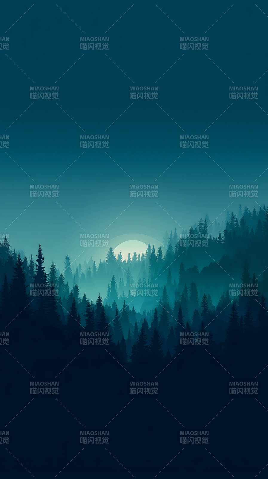 迷雾森林静谧如画图片