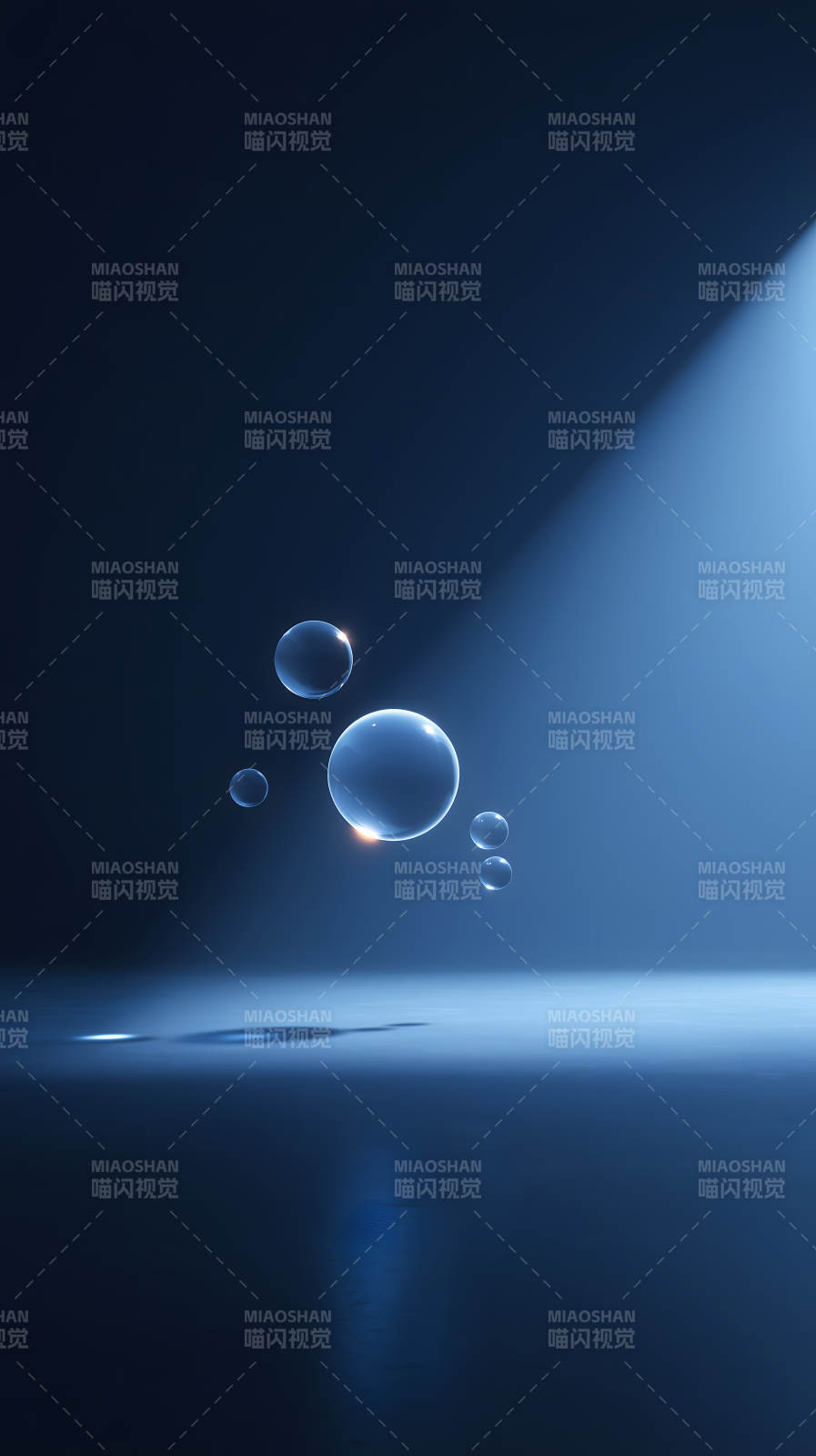 蓝色泡泡光影图片