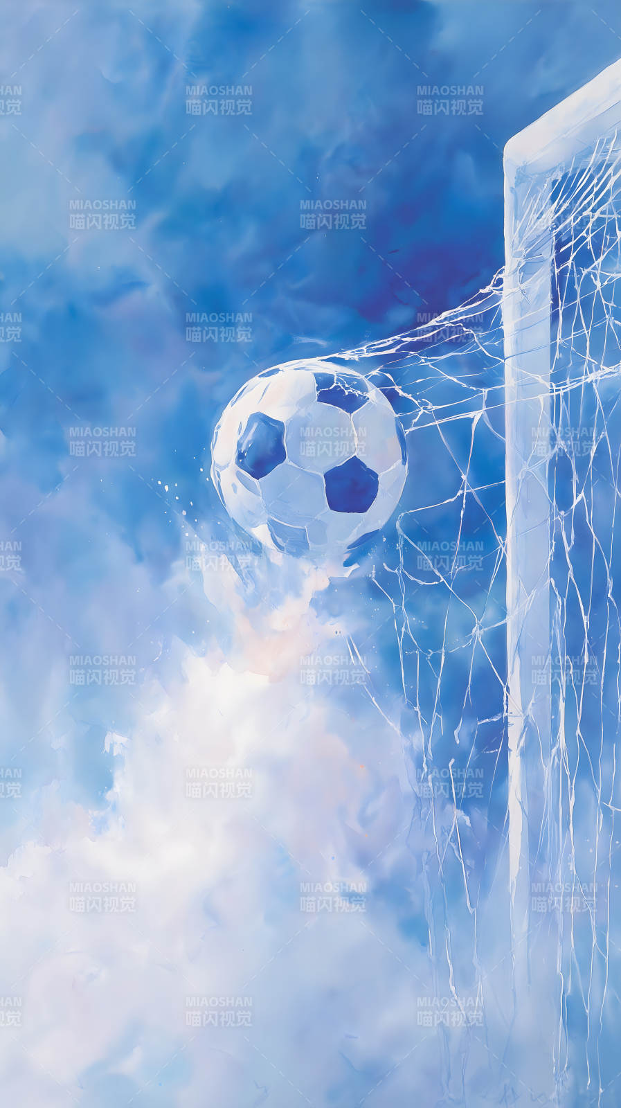 足球入网蓝天飘渺图片