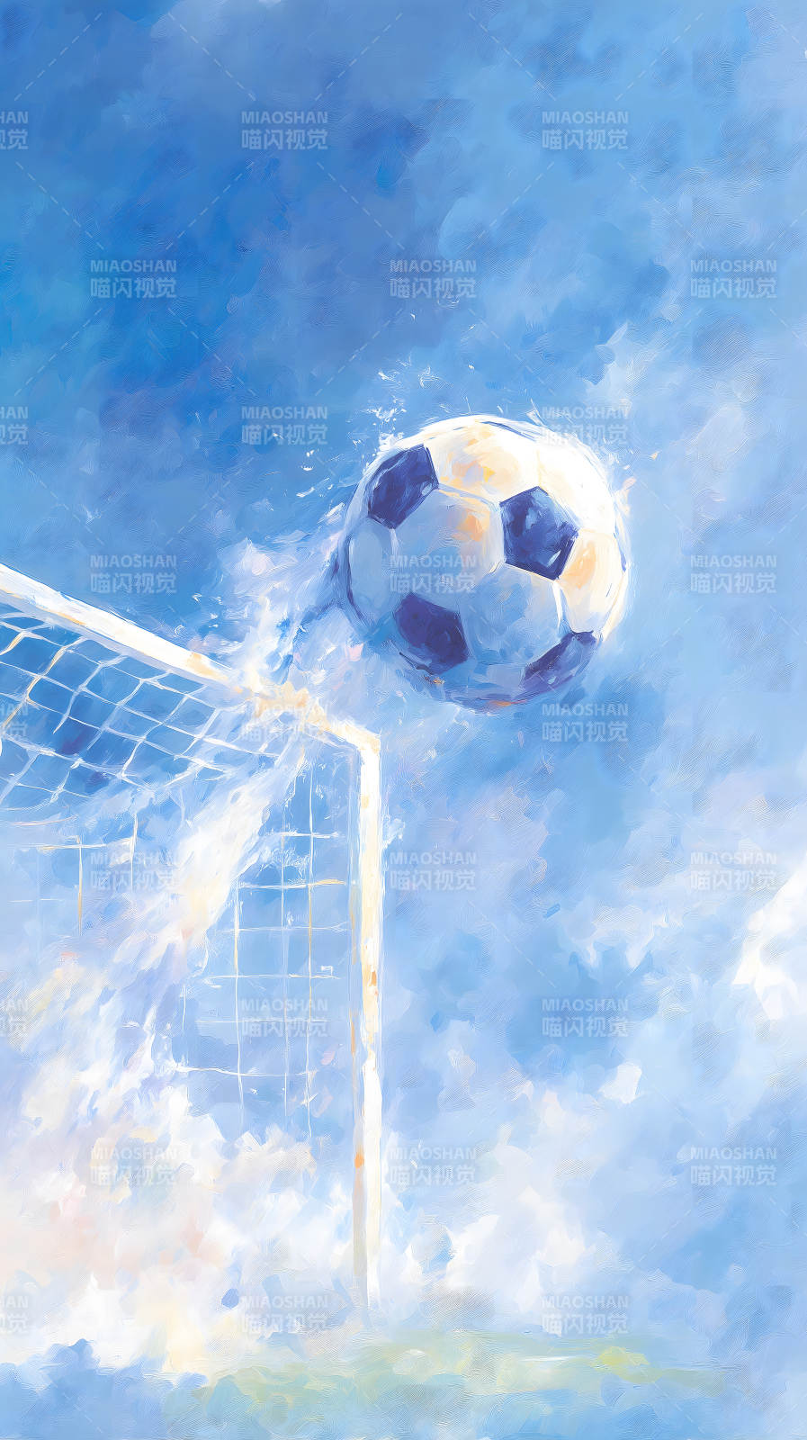 足球射门瞬间艺术画图片