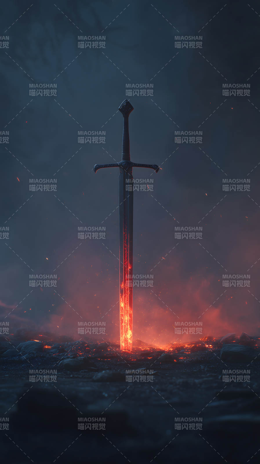 燃烧之剑伫立大地图片