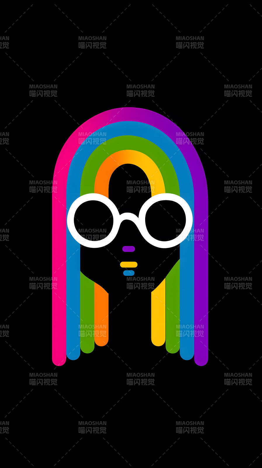 彩虹女孩戴眼镜图片