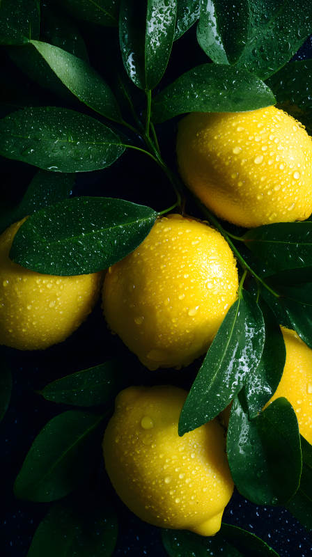 柠檬叶片清新明亮图片