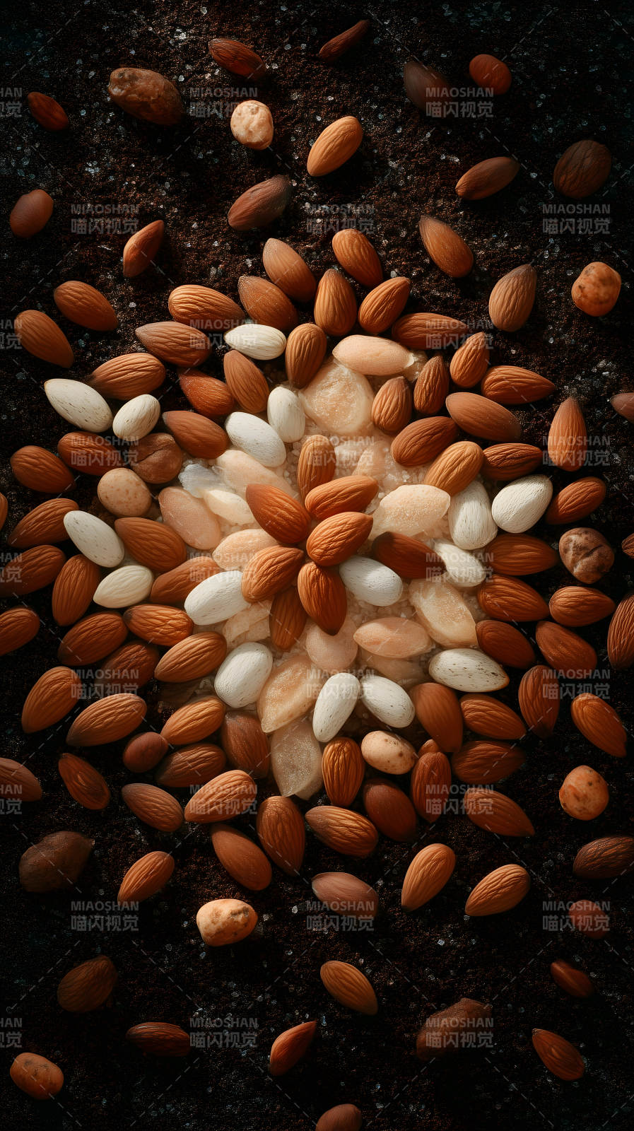 坚果排列纹理特写图片