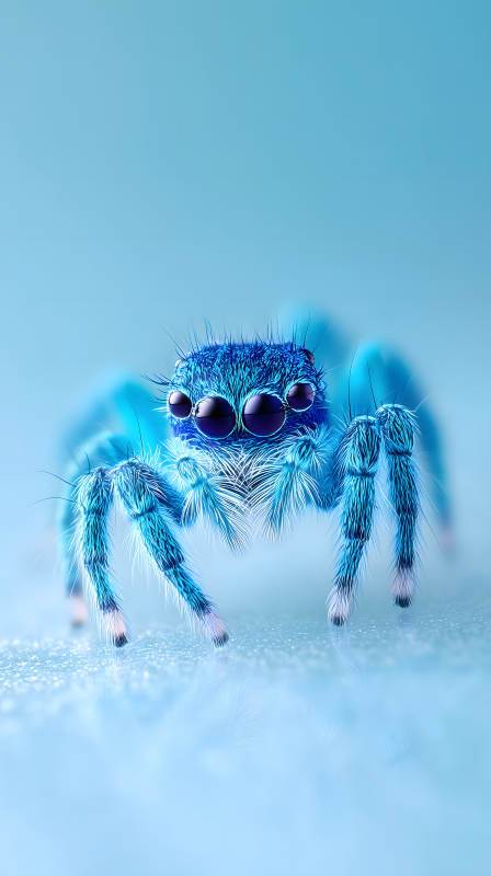 蓝蜘蛛特写超清摄影图片
