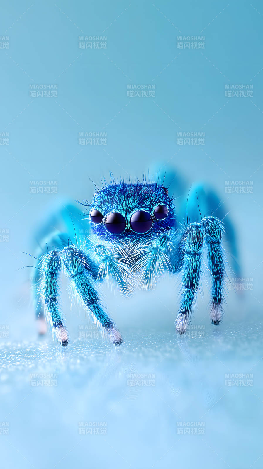 蓝蜘蛛特写超清摄影图片