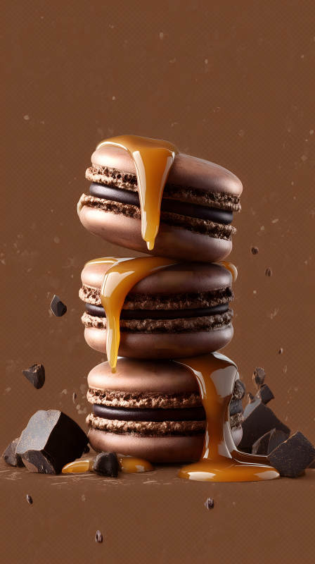 巧克力马卡龙淋酱图片