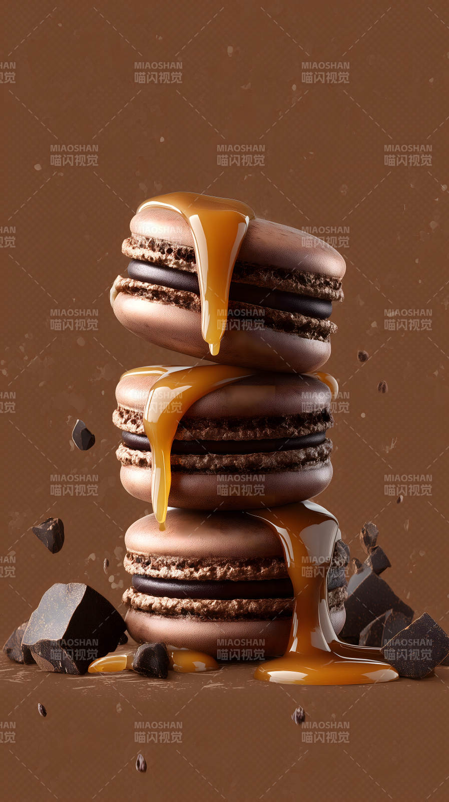巧克力马卡龙淋酱图片