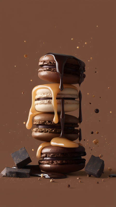 巧克力马卡龙诱人美食图片