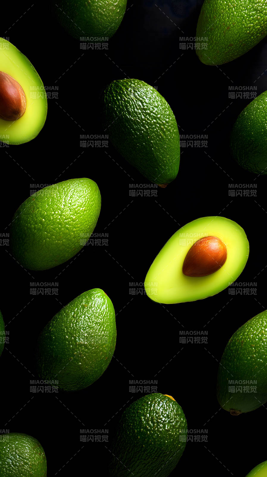 牛油果黑背景图片