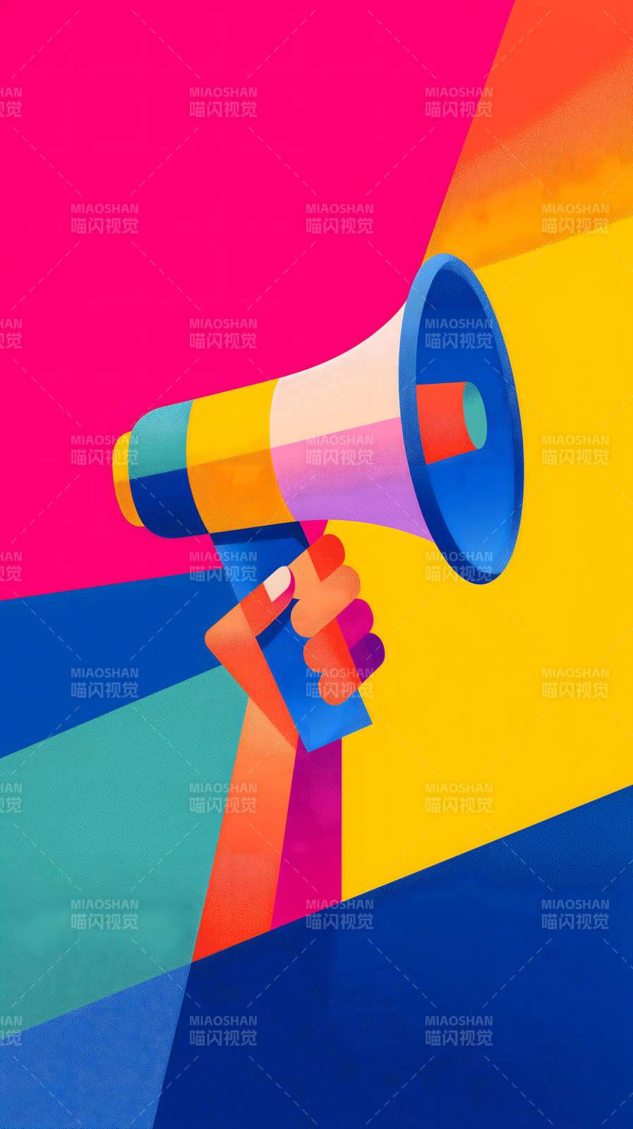 喇叭宣言多彩背景图片