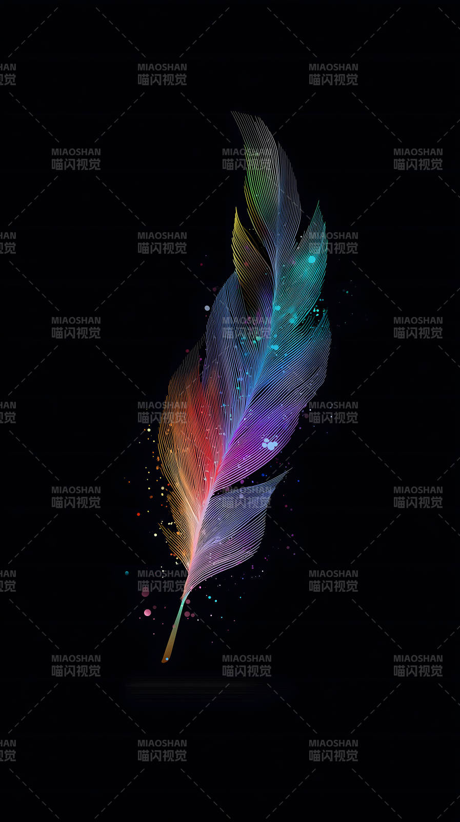 彩羽绽放暗夜图片