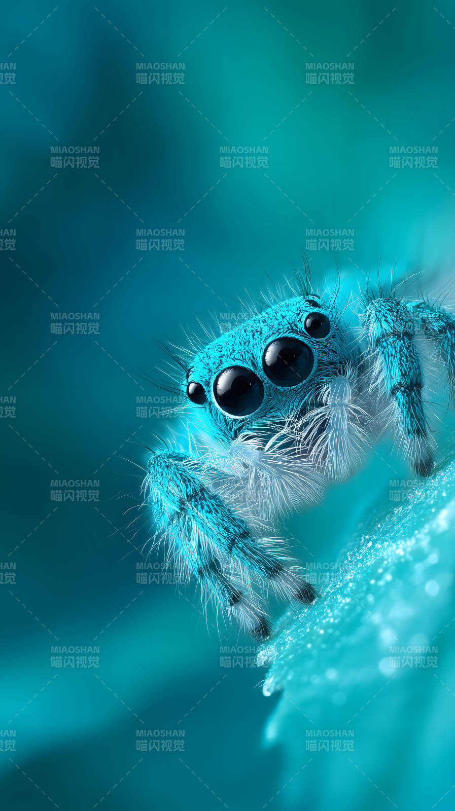 蓝色蜘蛛特写图片