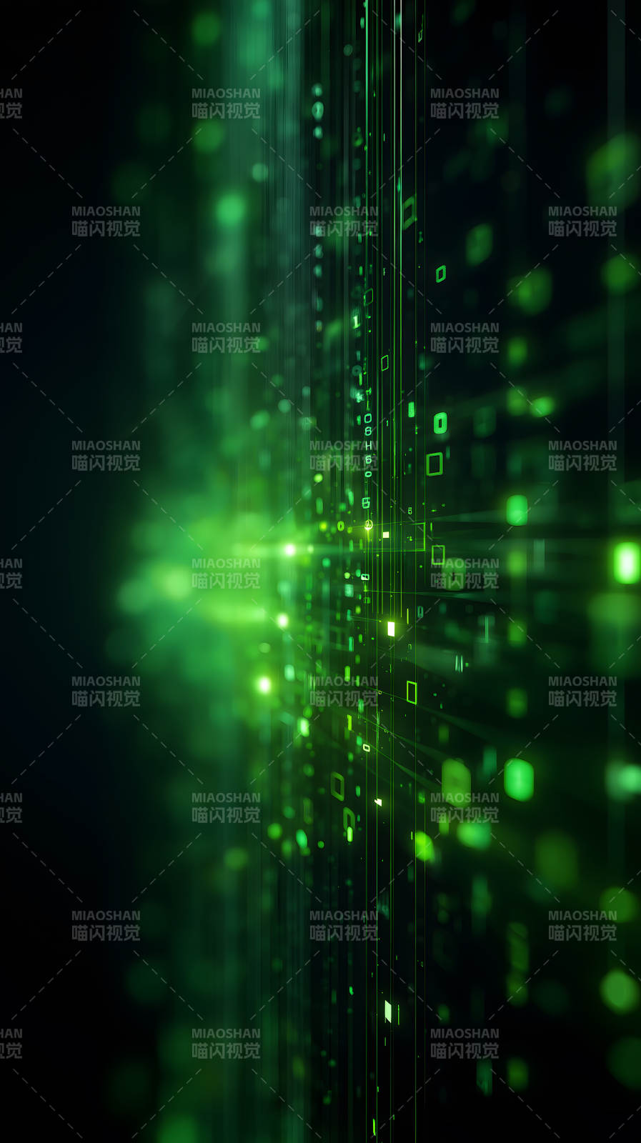 绿色数据流数字世界图片