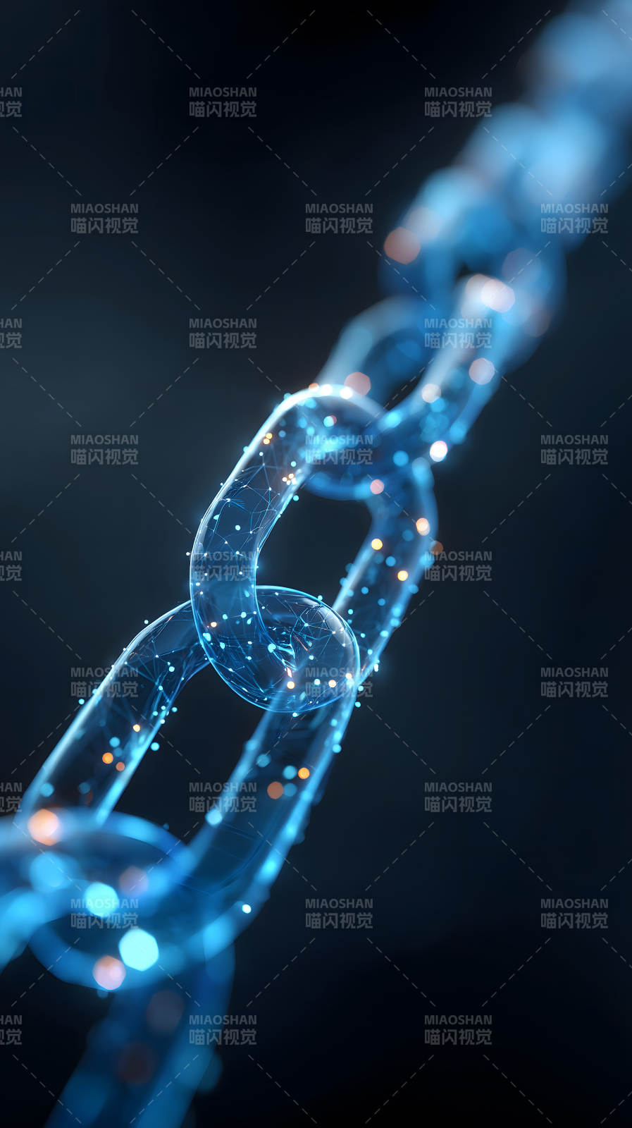 蓝色链条科技感图片