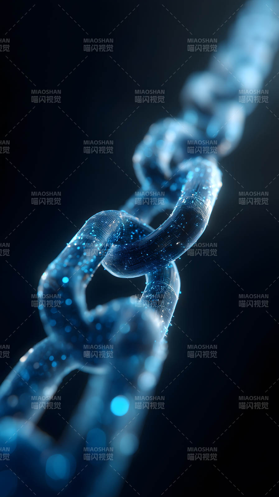 数字链条深邃发光图片