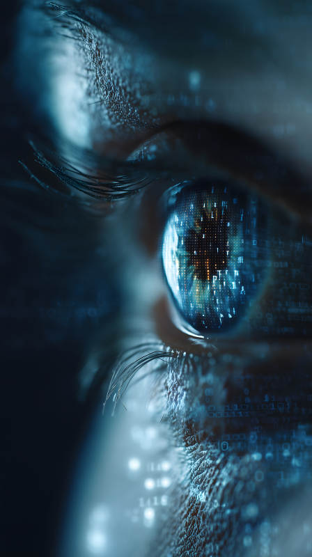 赛博朋克眼睛数字世界图片