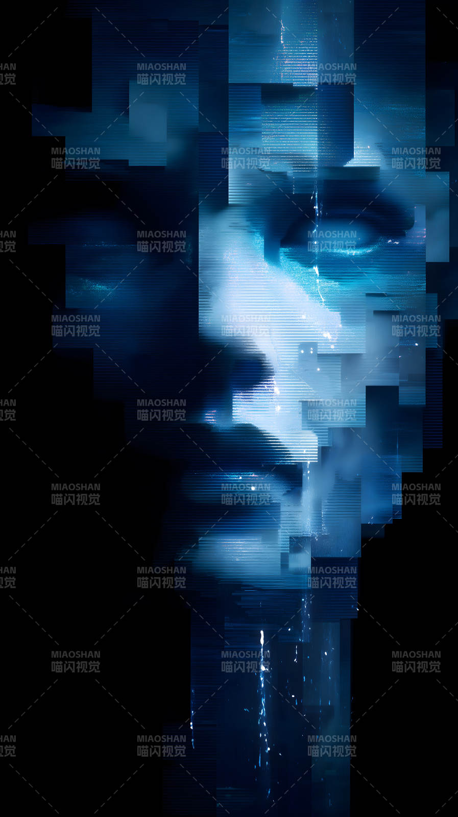 蓝调人脸数据流图片