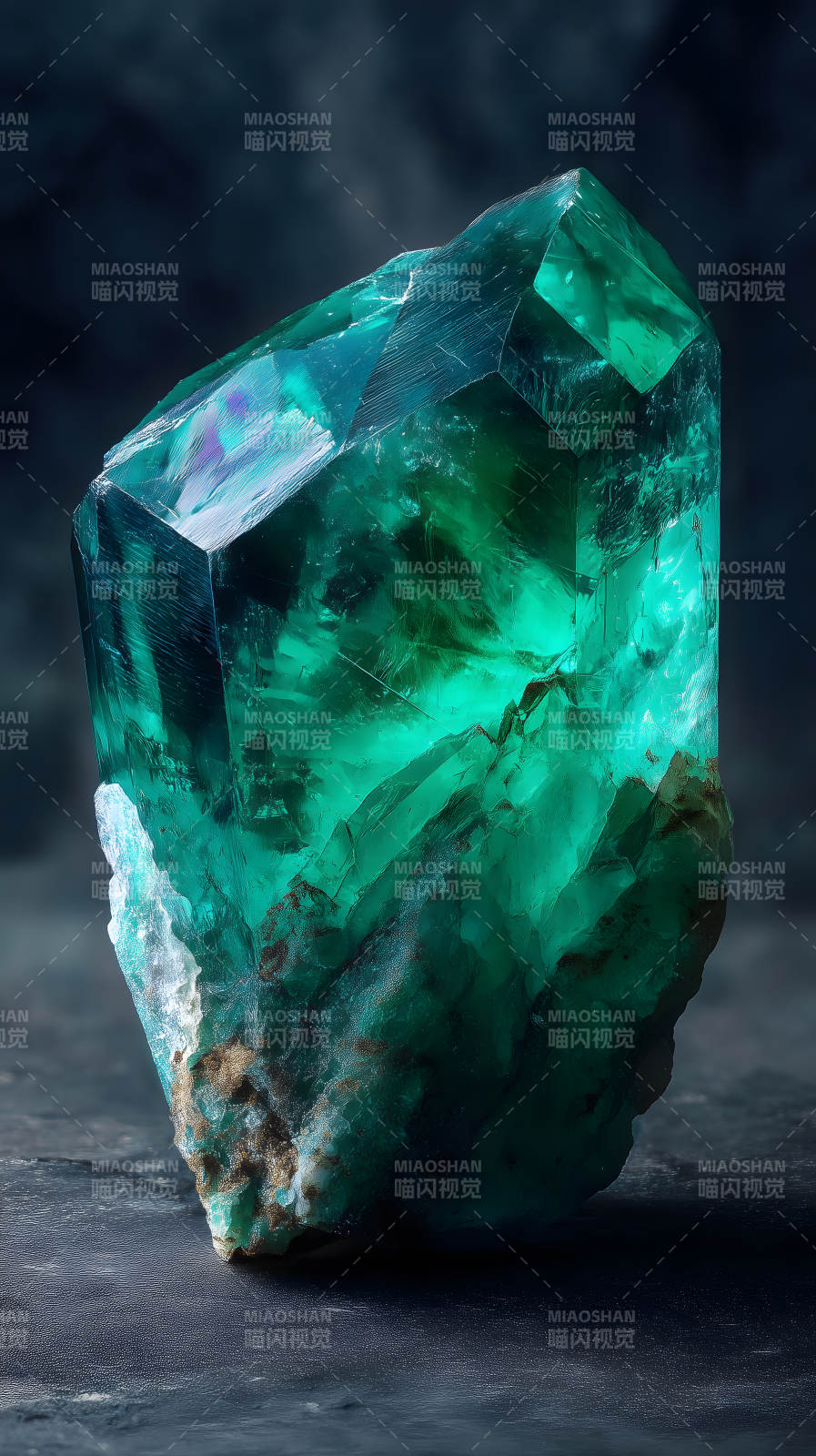 晶莹剔透的绿色宝石图片