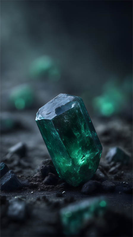 翠绿晶体岩石质感图片