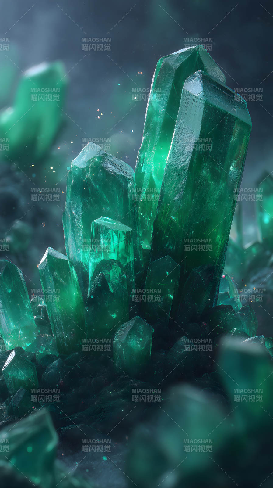 翠绿宝石堆砌图片