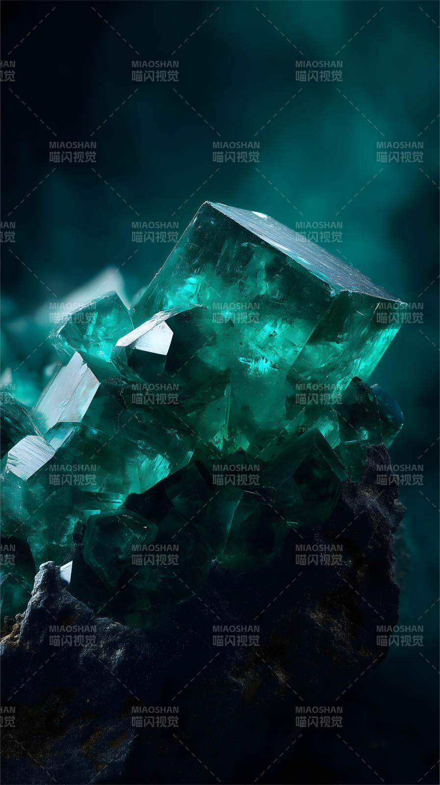 翠绿晶体结构图片