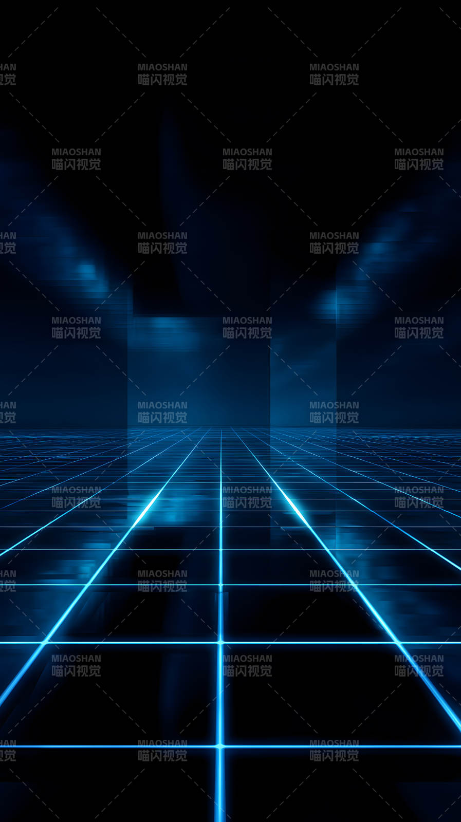 蓝色网格空间图片