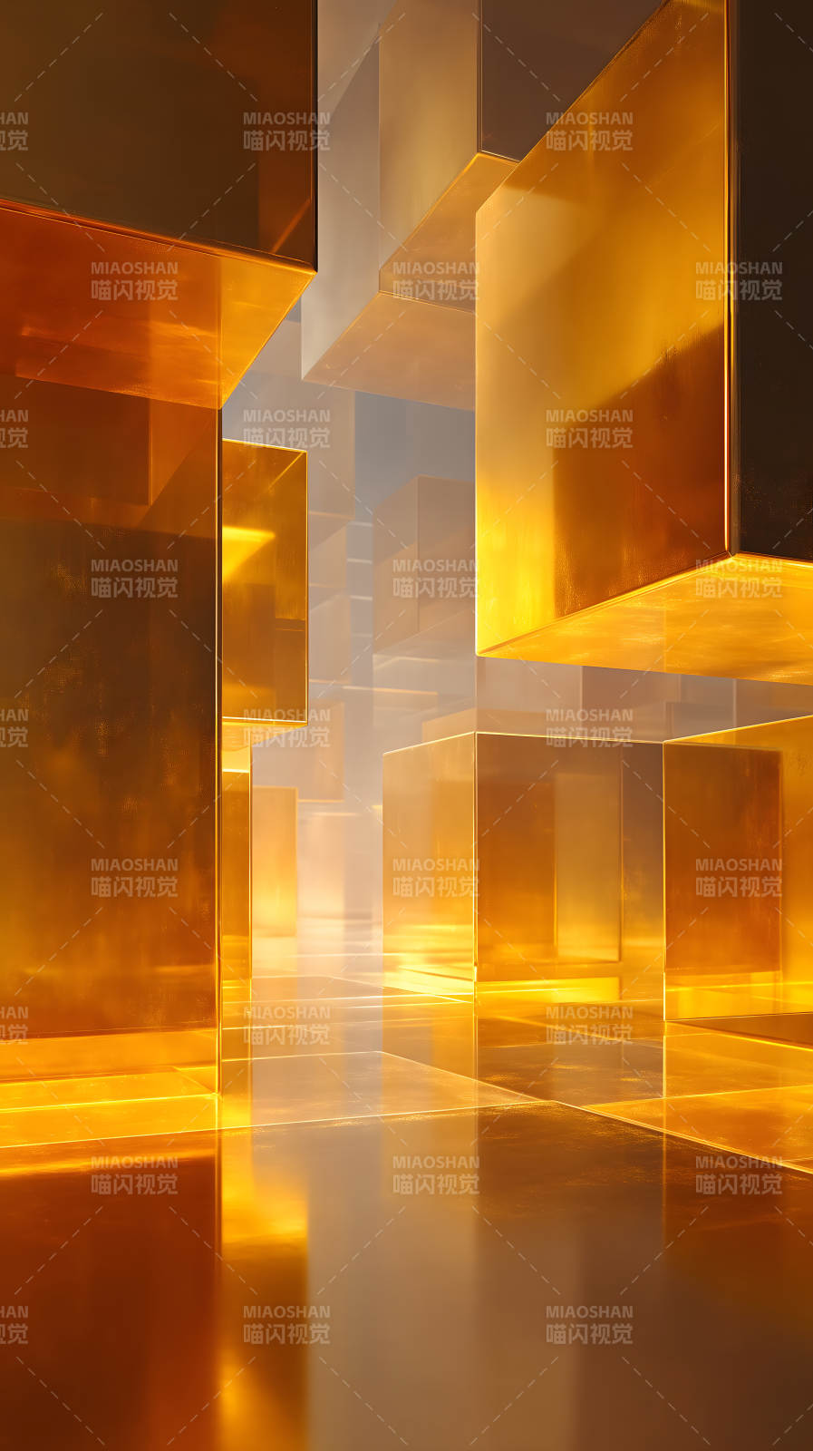 金色空间立方体图片