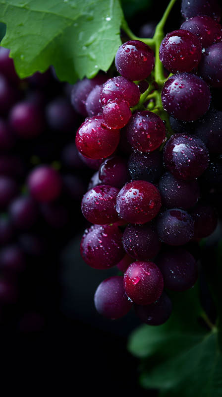 紫葡萄水珠晶莹剔透图片