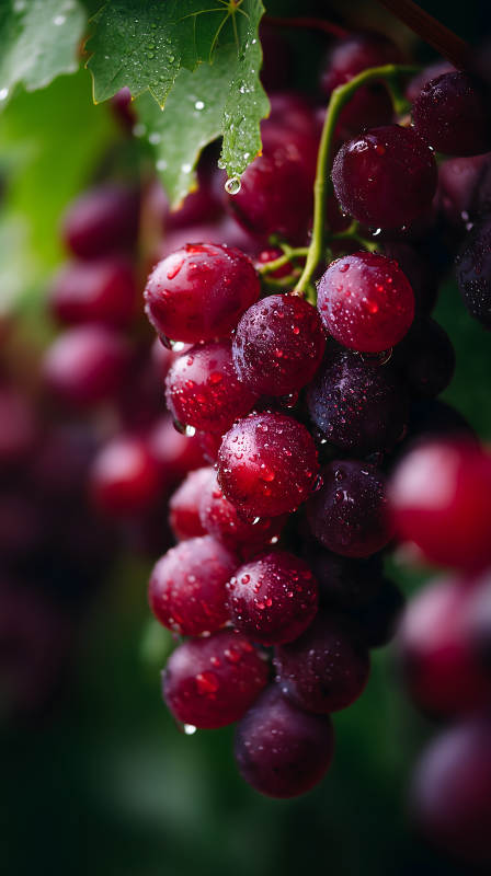 晶莹剔透的红葡萄图片